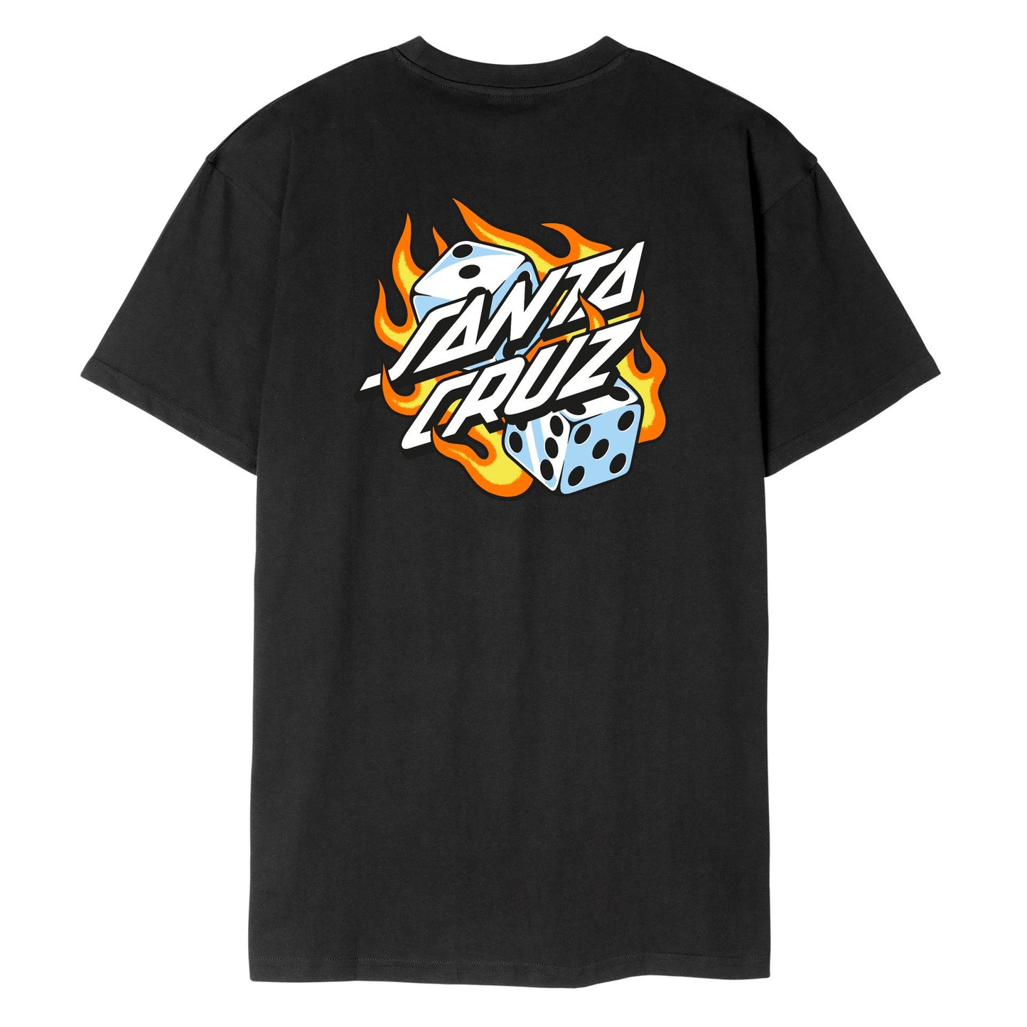 Flaming Dice Dot Chest Santa Cruz T-Shirt