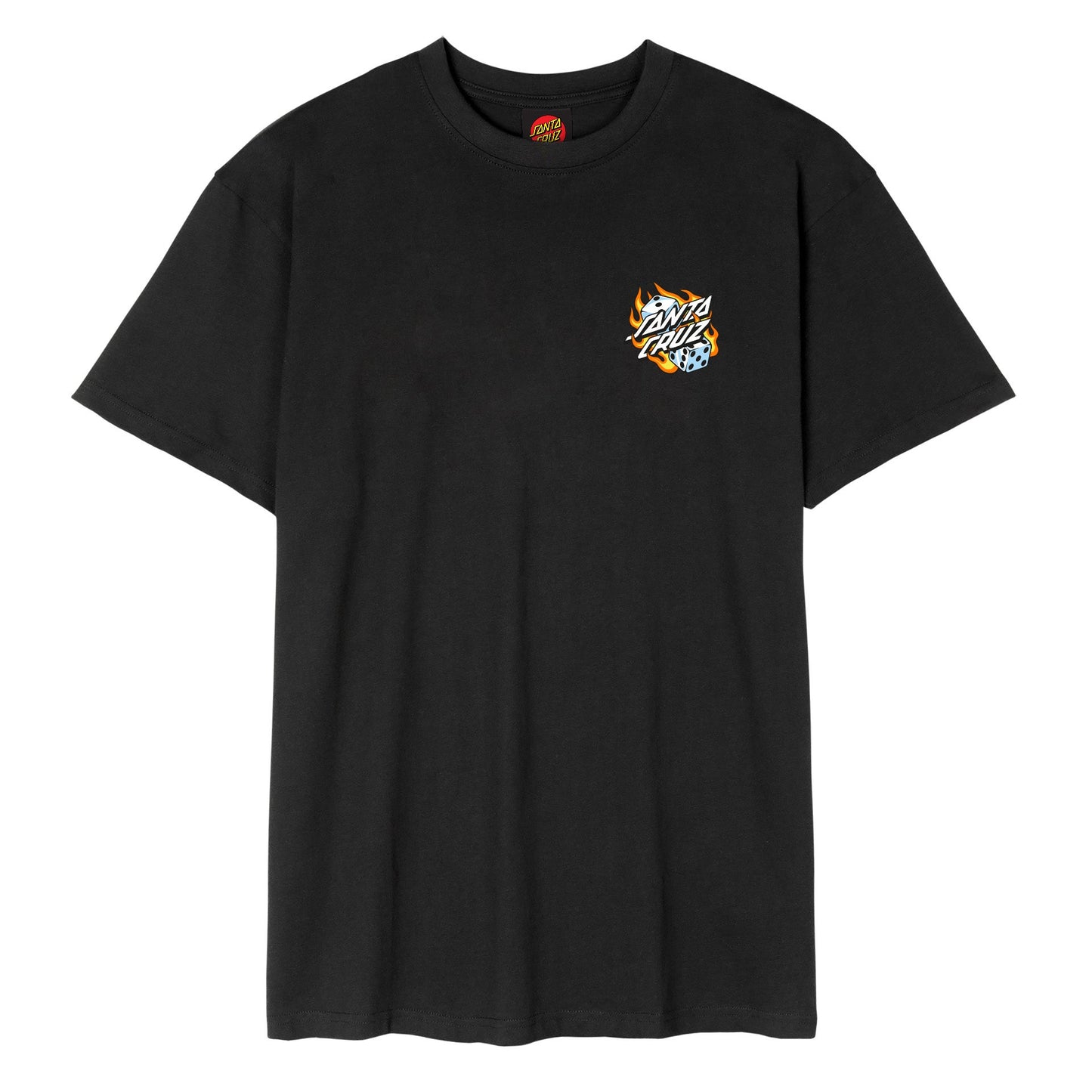 Flaming Dice Dot Chest Santa Cruz T-Shirt