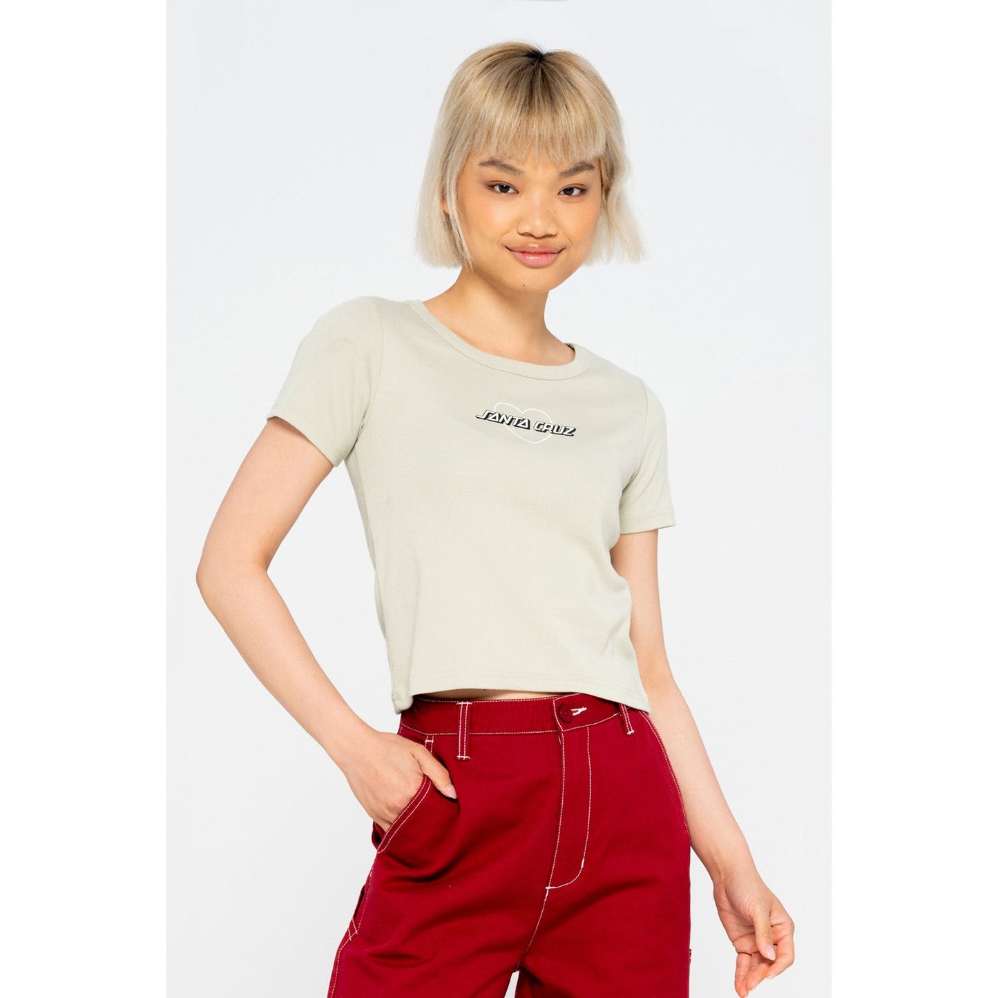 Santa Cruz Heart Strip Women&#39;s T-Shirt Silver