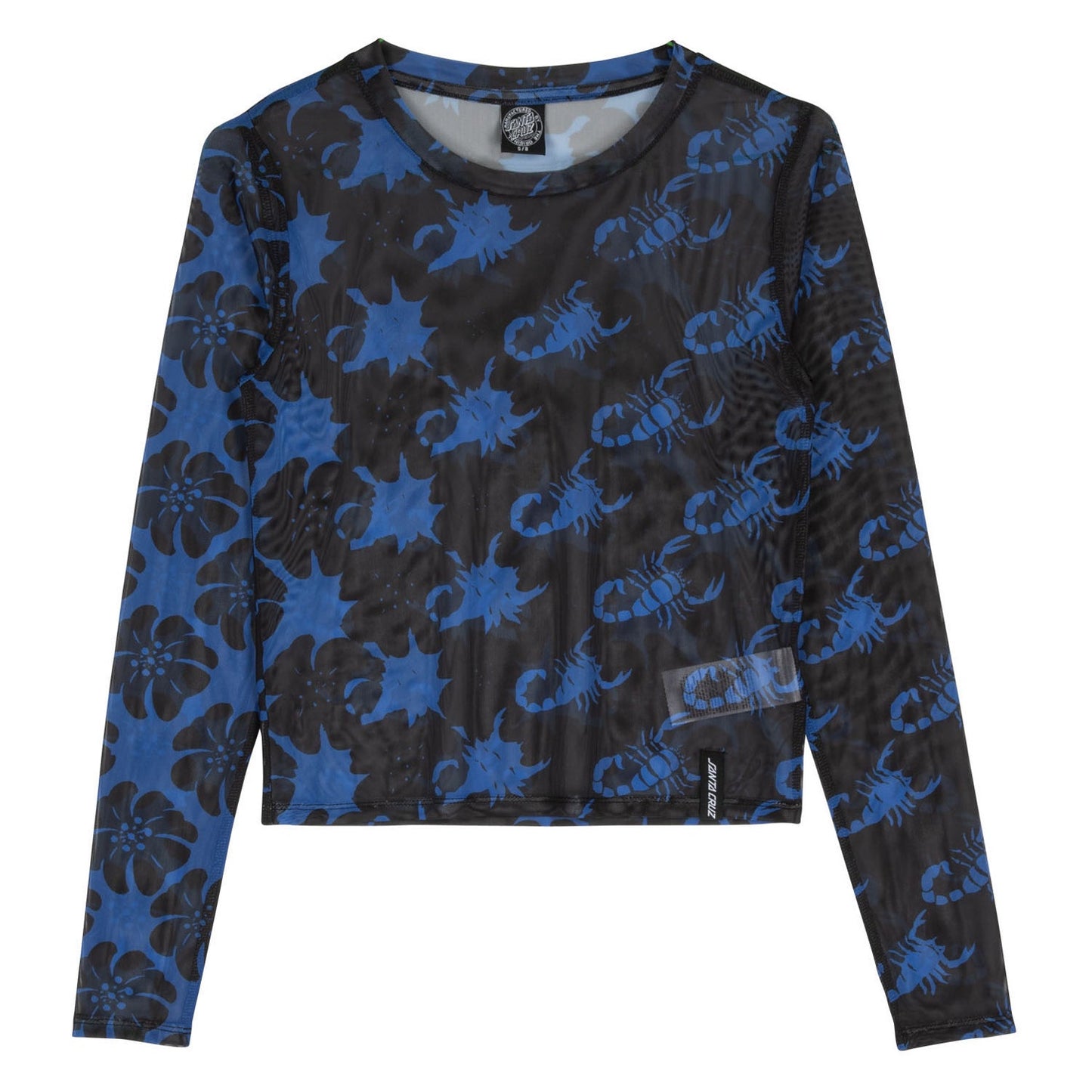 Strip Digi Mesh Top Long Sleeve Top