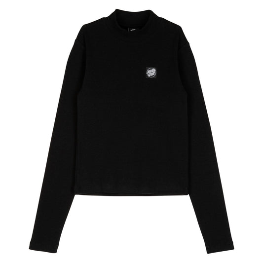 Opus Dot Mock Neck Long Sleeve Top