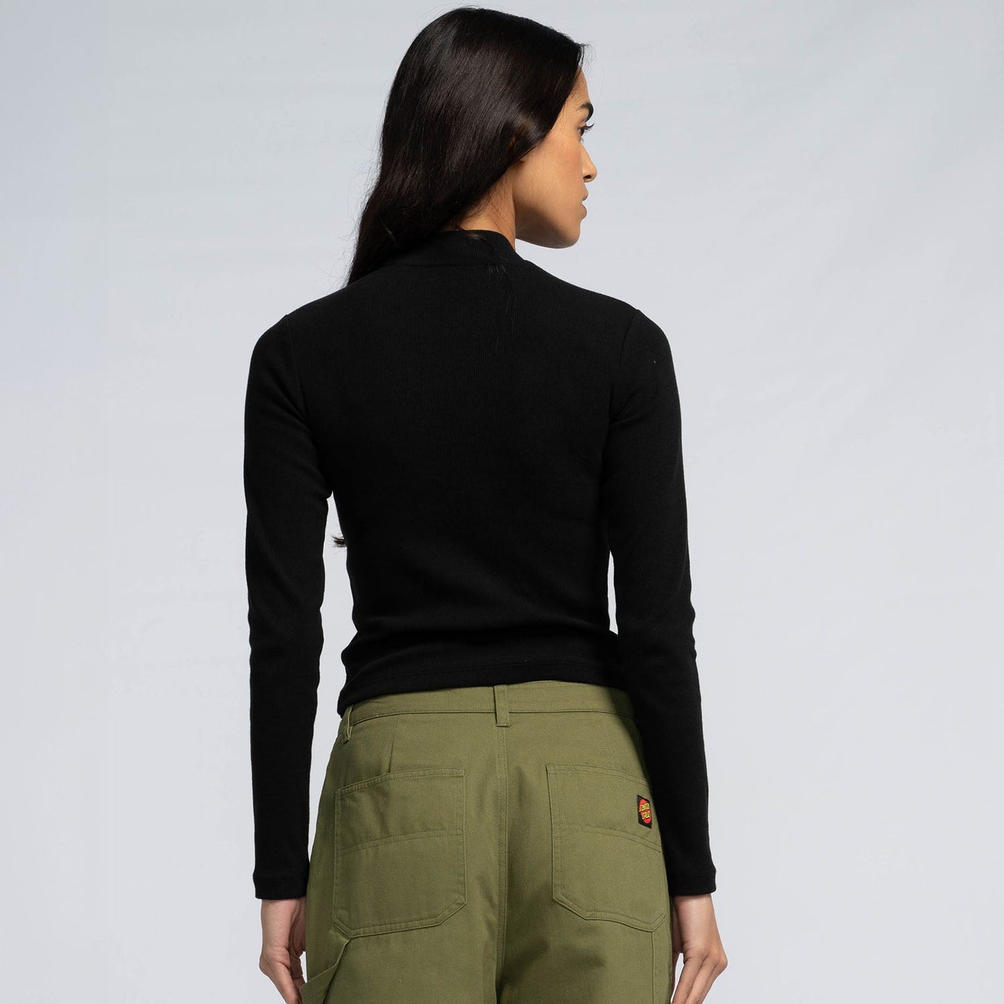 Opus Dot Mock Neck Long Sleeve Top