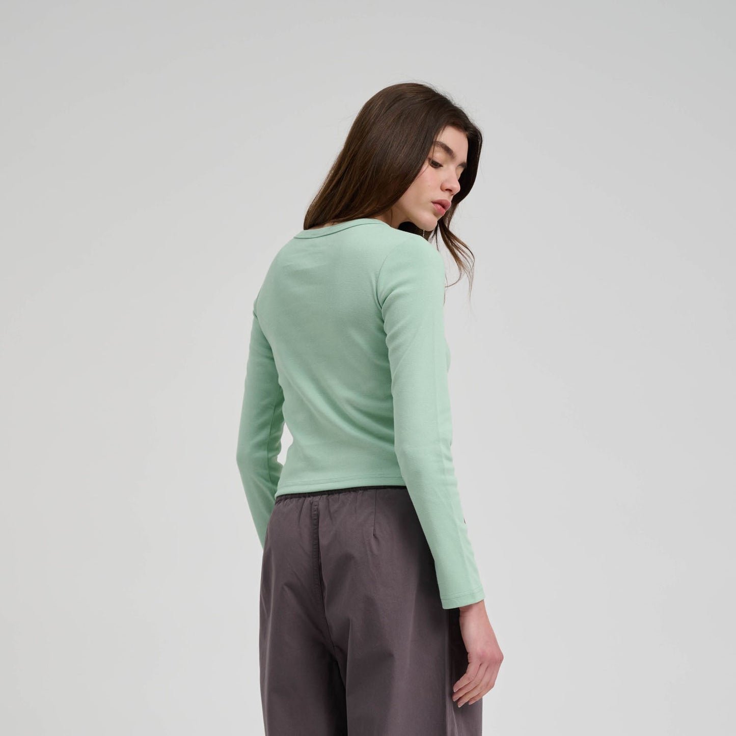 Partial Dot Emb L/S T-Shirt