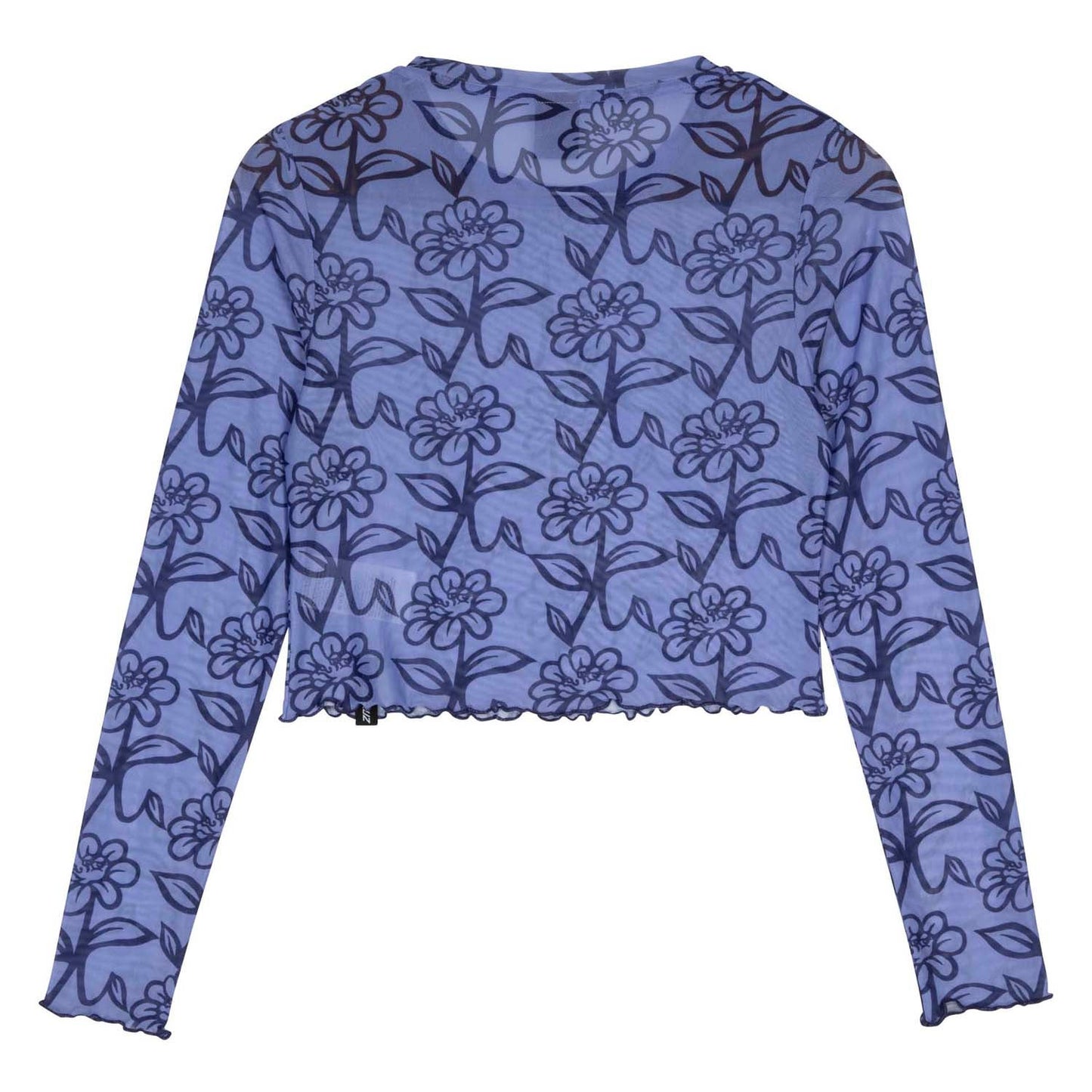 Delfino Flower Mesh Crop L/S