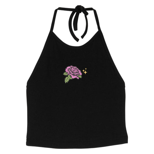 Rose Glimmer Halter Top