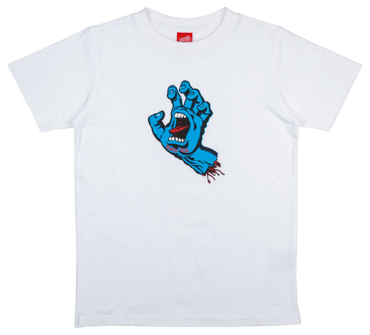 Santa Cruz Screaming Hand Youth T-Shirt White. 

