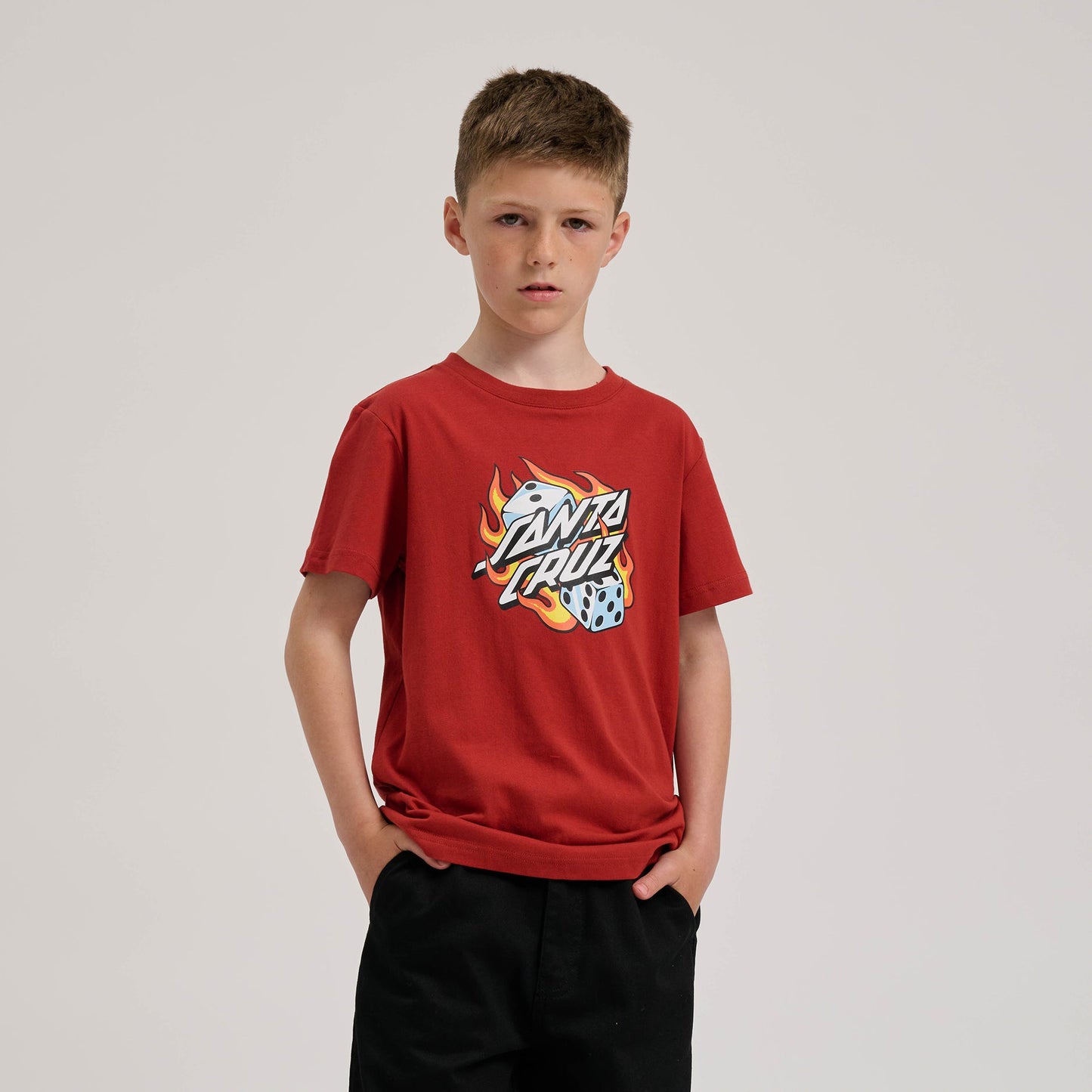 Youth Flaming Dice Dot T-Shirt