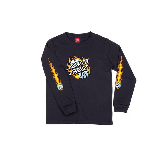 Youth Flaming Dice Dot L/S