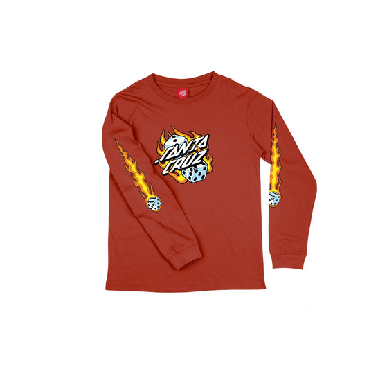 Youth Flaming Dice Dot L/S