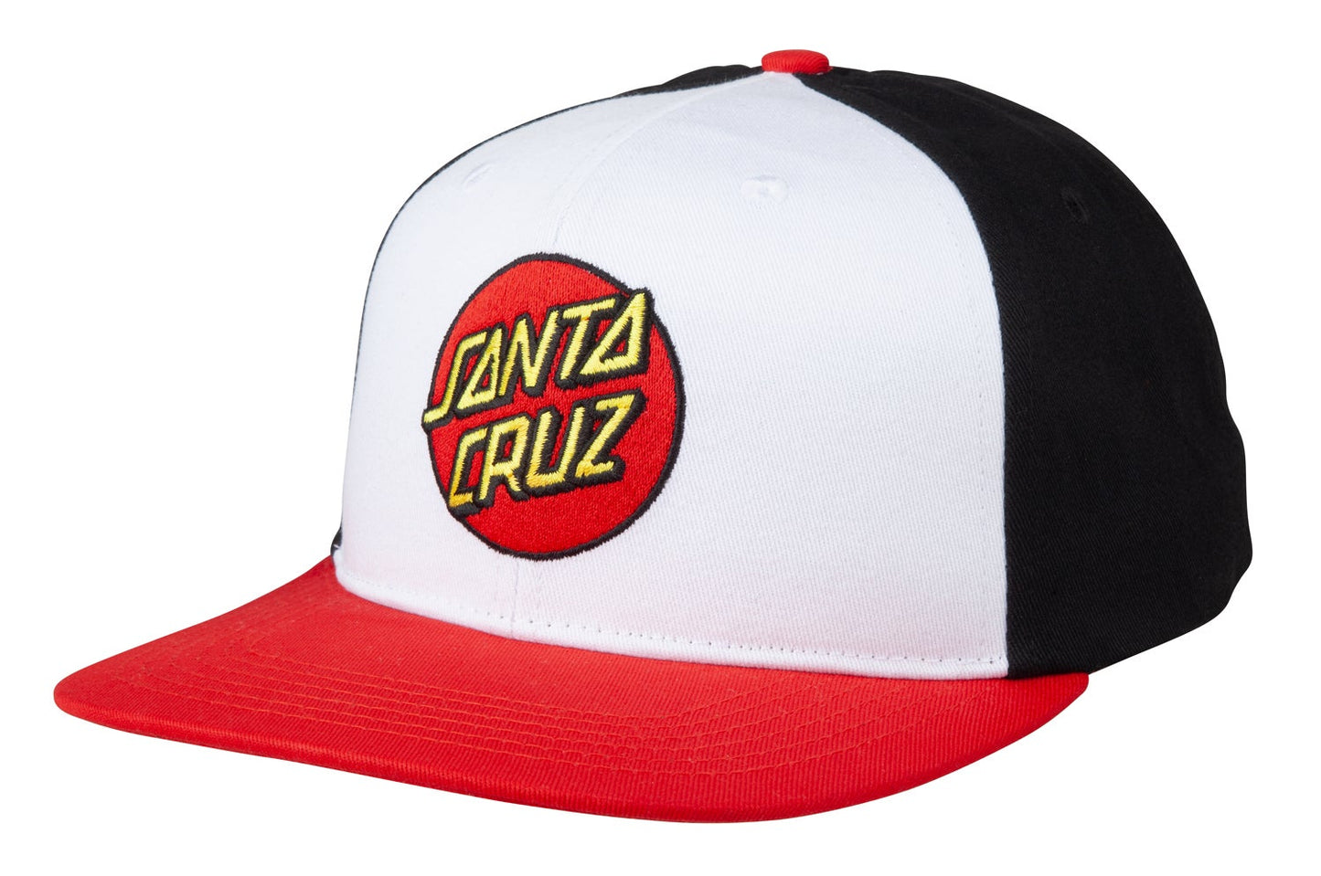 Santa Cruz Classic Dot Snapback Cap White / Black / Red