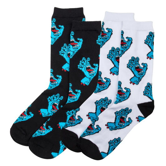 Screaming Hand Socks by Santa Cruz. Multi hand assorted